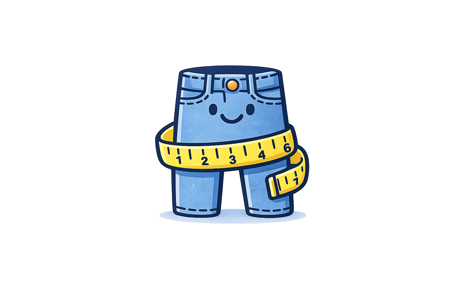 Jeans with measuring tape